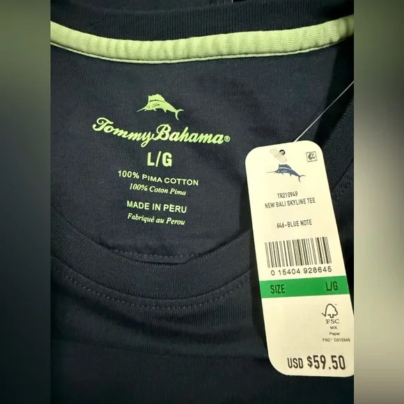 Tommy Bahama New Bali Skyline Men's T-Shirt with Pocket - Picture 4 of 4